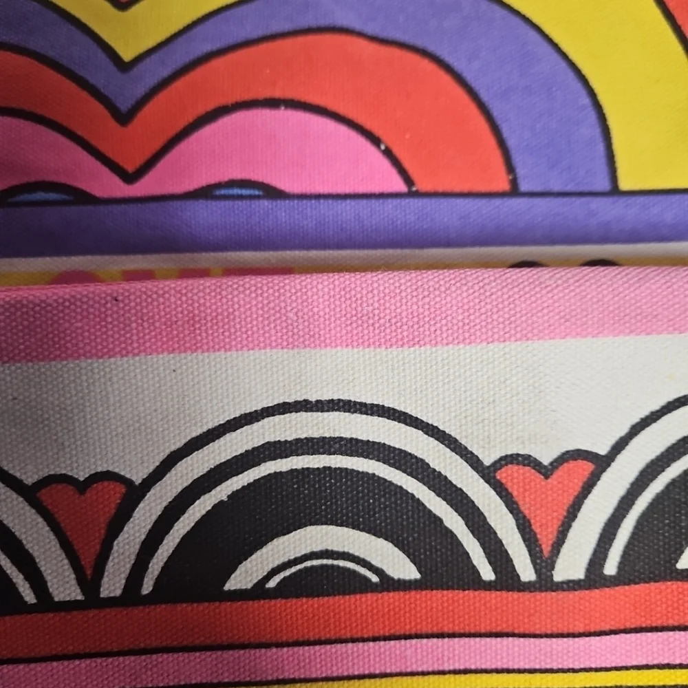 Brighton Rainbow Bright "Love To Be Bold" Large Canvas Tote NWT Bag - Picture 6 of 8